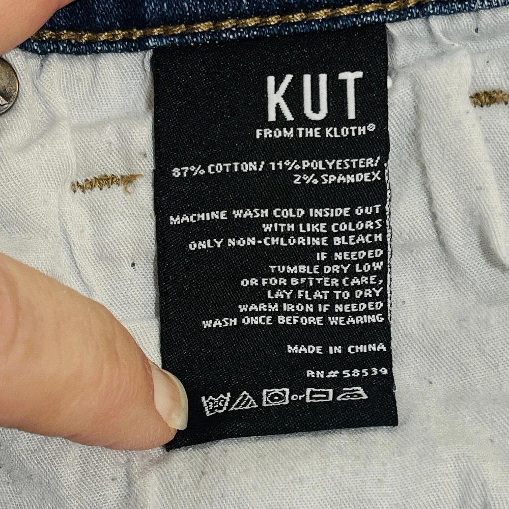 KUT From The Kloth Reese Jeans Womens 4L Blue Straight Mid Rise Stretch Denim‎